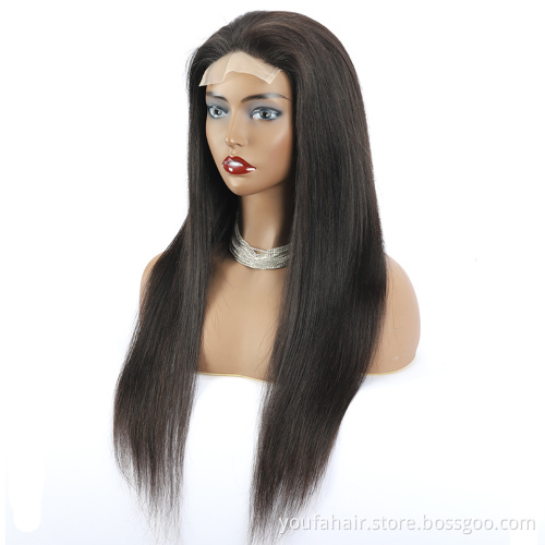 Wholesale 150 Density 4*4 Lace Closure Human Hair Wigs Straight Brazilian Virgin Hair Transparent Lace Closure Human Hair Wigs